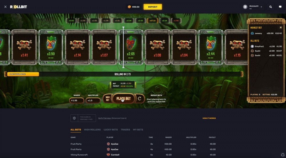 Roulette X screenshot 2 - multiplier result and payout display